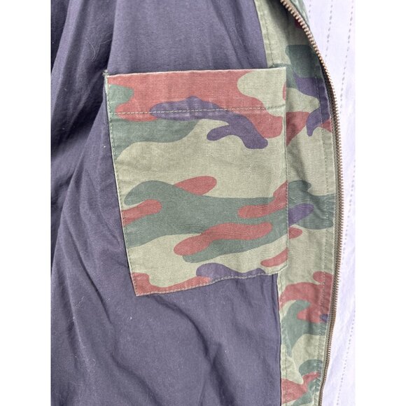 Gap Mens Jacket Sz L Camo Bomber Army Green Pockets 100% Cotton Full Zip Casual - Picture 6 of 13